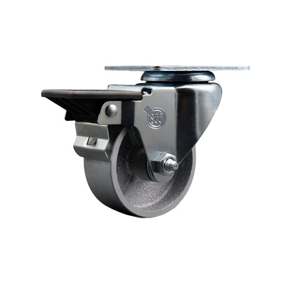 3'' Semi Steel Wheel Swivel Top Plate Caster with Posi Brake